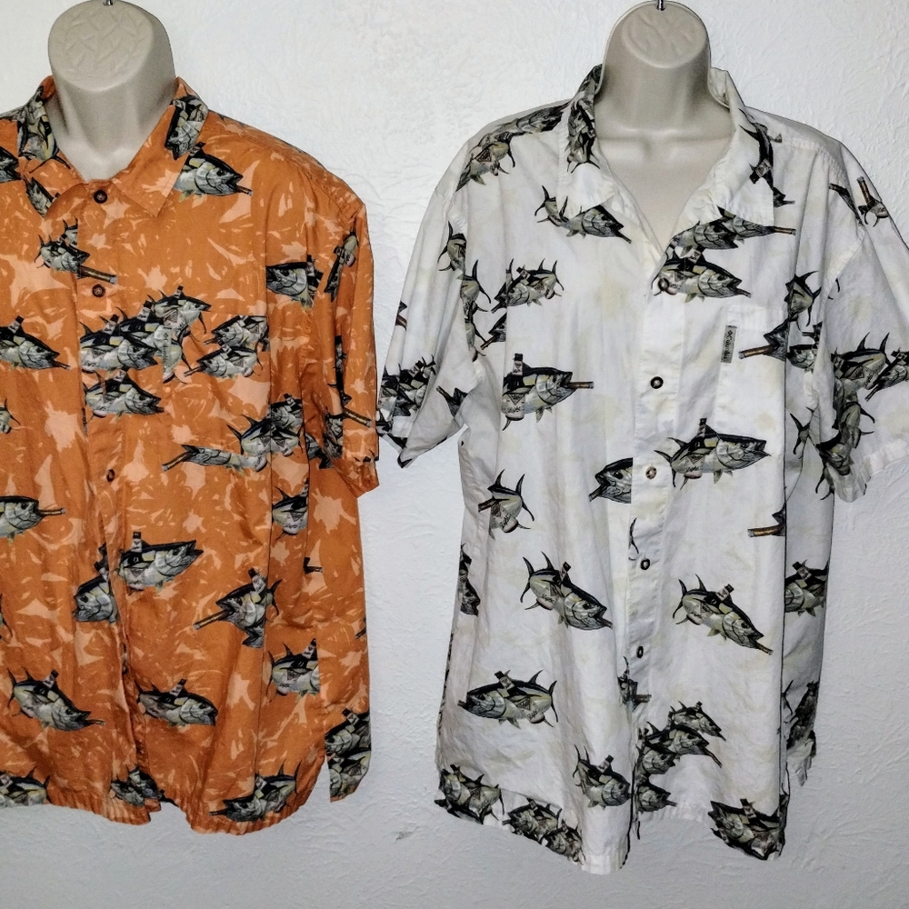 Columbia River Lodge Mens Fishing Shirts XL Lot